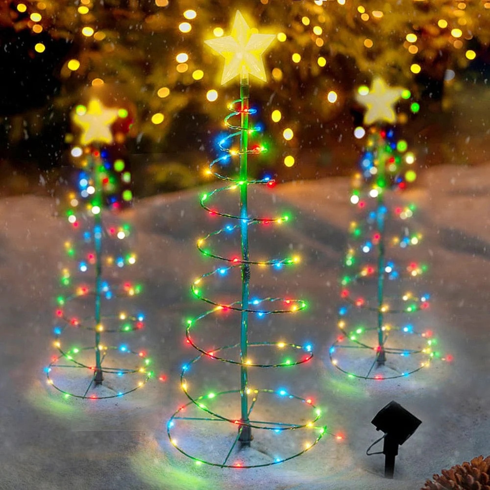 Guirlande Noël Solaire Lumineuse LED en Forme de Sapin – Image 4